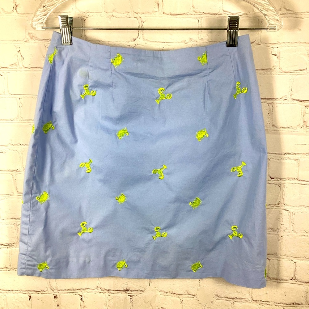 Lilly Pulitzer Vintage Skirt Women’s Size 6‎ Blue with Green Lobsters and Crabs